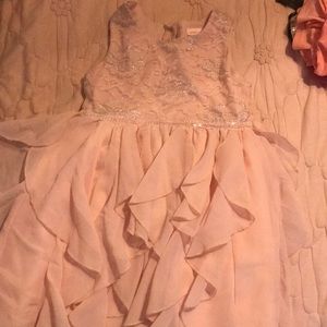 Soft pink ruffle girl dress